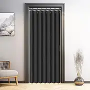 Vatge Door Curtains for Doorways - Privacy Room Divider Open Closet, Thermal Insulated Curtain Doorway and Folding Closet Curtains, 1 Panel with Tieback, W39 x L78, Black