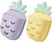 GANAZONO Pineapple Shape Wall Storage Rack 2pcs Wall Mount Holder for Bathroom Toothbrush and Cosmetic Organizer Easy to Install
