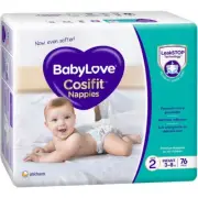 BabyLove Cosifit Infant Nappies Size 2 (3-8kg) 76 pack (pack of 3)