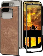 [Ephoou] Case for Google Pixel 9 Pro Fold 5G, Hard PC Ultra-Thin Scratch-Resistant Anti-Fingerprint Slim Skin Friendly Leather Cover Case for Google Pixel 9 Pro Fold. TP-Brown