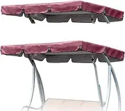 Swing Canopy Replacement Waterproof Top Cover,Waterproof/UV Resistant Swing Canopy Cover for Outdoor Garden Patio Porch Yard,Top Cover Only,Red,249x185x18cm