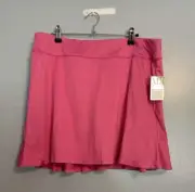 Women's Coral Bay Golf Skort Pink Petite Large Pockets New Polyester Spandex