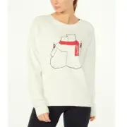 NWT Women Wildfox Vanilla Coca-Cola Polar Friends CrewneckSommers Pullover M