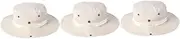 [Sosoport] 3pcs Stylish Outdoor Sun Cap for Men Women Wide Brim Sunshade Hat with Adjustable String Fishing Hat for Hiking (Creamy)