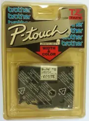 Brother P-Touch TZ221 Tape 9mm, 3/8” Black Ink on White Laminated Tape NOS