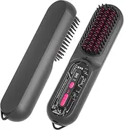 Kieacos Hair Straightener Brush, 90 Mins Cordless Hair Straightener 9600mAh Battery, Negative Ions, 3 Temp Setting, Fast Heating, Portable Straightener Brush-Gobrush Pro, Rechargeable Mini Straightener