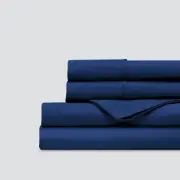 Everspread Bed Linen Set, (4 Piece Sheet Set), Queen Size, Queen, Navy Blue