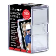 (10 Boxes) Ultra Pro 100 Card 2-Piece DIAMOND CORNER Storage Box Slide Snap Lock