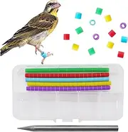 FOIBURELY 100 pcs Bird Ring Leg Bands for Gouldian Zebra Finch Canary Society Bird Foot Ring with 1 Installer(Diameter 3mm)