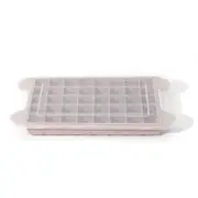 40-cell Household Ice Box with Lid Homemade Quick-freezer Creative Large Ice Cube Grinding Tool-Pink