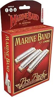 Hohner 3P1896BX Marine Band Harmonica, Pro Pack, Keys of C, G, and A Major
