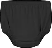 Adult Diaper Cover Silent Waterproof Plastic Rubber Pants for Incontinence Leak Protection with Light Absorbent Layer (Black, 6XL)