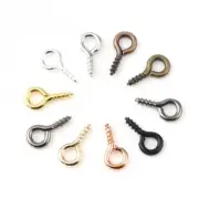 50-500 Pcs Small Tiny Screw Eye Peg Hooks Bail Pins Jewelry Craft 10x5mm