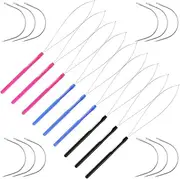 Hair Extensions Kit, Sonku 9 Pcs Pulling Needle, Hook Tool for Hair or Feather Extensions