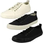 Mens Clarks Lace Up Breathable Canvas Trainers Roxby Lace