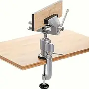 360 Rotating Aluminum Alloy Bench Vise - Versatile Mini Table Clamp for Drilling Woodworking Jewelry Making More! No Assembly Required Clip-On Design
