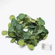32 ft Green LED Eucalyptus Leaves Garland Battery Operated Wedding Fairy Lights