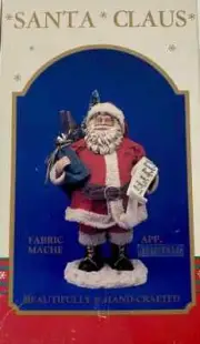 Kurt Adler Santa's World Fabric Mache Santa Clause Approx. 11 3/4" Tall