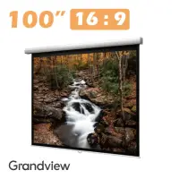 在飛比找momo購物網優惠-【GRANDVIEW】100吋16:9 安全緩升手拉布幕