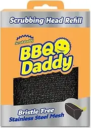 Scrub Daddy BBQ Daddy Head Refill - Bristle Free Steam Cleaning Scrubber for BBQ Daddy - Cleaning Brush Attachment with ArmorTec Steel Mesh for Grill Grates (1 Count)