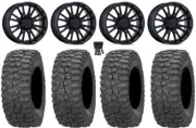 MSA ThunderLips 14" Wheels Black 30" Rock-A-Billy Tires Pioneer 1000 / Talon