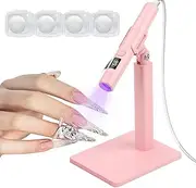 UV Mini Nail Lamp for Nail Glue, Nail Polish, Nail Stamp, UV LED Lamp for Gel Nails (Pink)