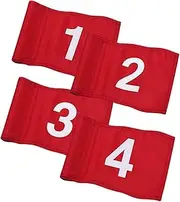 Anneome 4pcs Golf Course Hole Flags Individually Numbered Golf Accessories Wear-resistant Portable