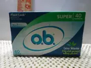 o.b. Applicator Free Digital Tampons, Super - 40 Count Less Waste NEW IOB