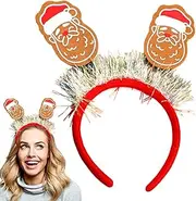 [Generic] Christmas Hair Hoop,Sequin Christmas Santa Headband for Party | Christmas Hair Hoops for Christmas Party, Family Reunion, Company Event