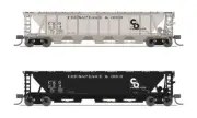 Broadway Limited # 7259 PRR Class H32 5-Bay Covered Hopper 2-Pk C&O N MIB