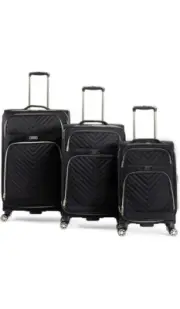 Kenneth Cole Reaction Chelsea Luggage Chevron Softside 8-Wheel Spinner Black Set