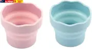 Collapsible Paint Water Cup,2 Pcsportable Paint Brush Washer,Portable Silicone W