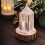 6 Clear 3.5 in Acrylic Crystal TABLE LAMPS Battery Operated LED Lights Party