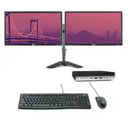 HP Bundle Desktop 800 G3 Mini PC i5-6500T 256GB 8GB RAM Windows 11 + Dual 24" Monitors - Refurbished