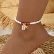 Delicate Lady Soft Pottery Scallop Polymer Clay Pendant Anklet Jewelry Gift