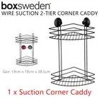 Strong Suction Wall Hanging 2-Tier Corner Caddy Holder Container Rack Basket