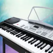 61 Keys Electronic Piano Keyboard LED Display 8 Panel Percussions W/ Music Stand