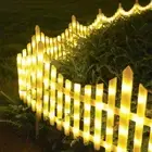 2025 Hot Deal Solar Powered Garden Fence Lights Outdoor Picket Border Xmas Lamp