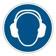 Durable 43cm Marking Sign Use Ear Protection Self-Adhesive Sticker Blue/White