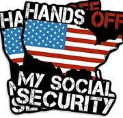 Hands Off My Social Security Magnet - Patriotic USA Flag - Protection - Unique Fridge - Fun Gift - Durable Material for Car Truck Toolbox Any Metal Surface - EPLM0037-FBA