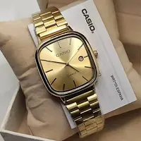 在飛比找Yahoo!奇摩拍賣優惠-卡西歐復古不銹鋼手錶防水時尚表扣手錶 A138 金色手錶
