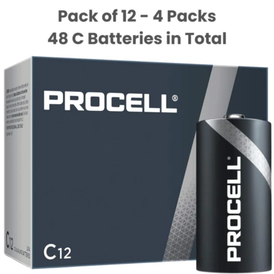 48Pcs Duracell Procell Professional Alkaline C-Cell Batteries - FRESH STOCK