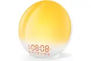 Wake Up Light Alarm Clock for Kids and Adults, 7 Sounds, Dual Alarms, Snooze, FM Radio, Sleep Aid, Gift