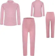 [iEFiEL] Kids Thermal Winter Warm Underwear Full Set Long Sleeve Top and Leggings Set Base Layer 2-12 Years