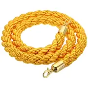 Stanchion Rope Twisted Barrier Rope 1.5m/5Ft for Crowd Control, Yellow Golden