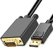 DP VGA Adapter Cable Stable Transmission Efficient DisplayPort to VGA Cord for Monitor Projector Display Oxygen Copper Core PVC Sleeve 1.8m