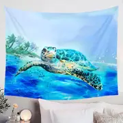 Painting Swimming Turtle Tapestry