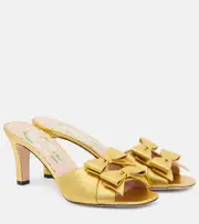 [Valentino Garavani] Valentino Garavani Bowow metallic leather mules AU 6 gold