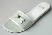 STUART WEITZMAN 6 blue aqua seafoam leather BOW flats mules slides shoes Bandeau