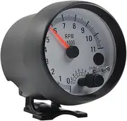 GPVPGHGRJ 3.75 Inch Racing Car Tachometer Gauge 7 LED Colors 0-11000 RPM for 1/2/3/4/5/6/7/8 Cylinder Black Shell White Face Meter Speedometer